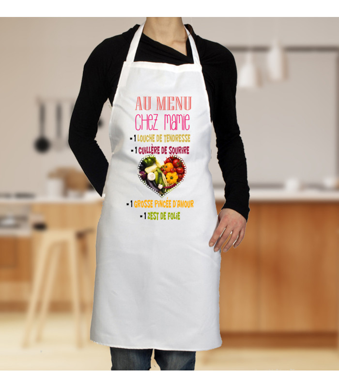 Tablier Personnalisé "Au Menu" - Choix du Prénom