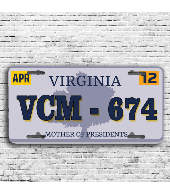 Plaque immatriculation USA Virginie