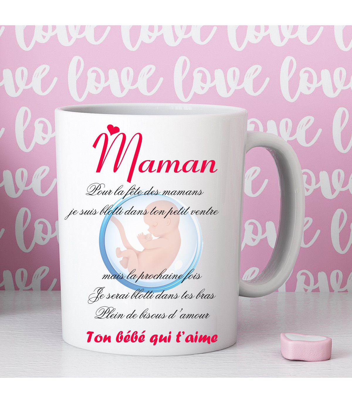 Mug future maman damour - cadeau femme enceinte naissance bébé