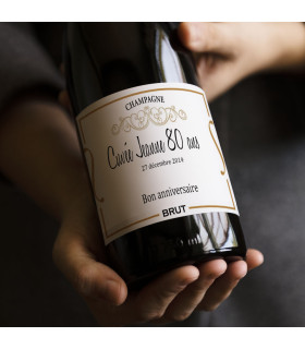 bouteille anniversaire personnalisee autocollante