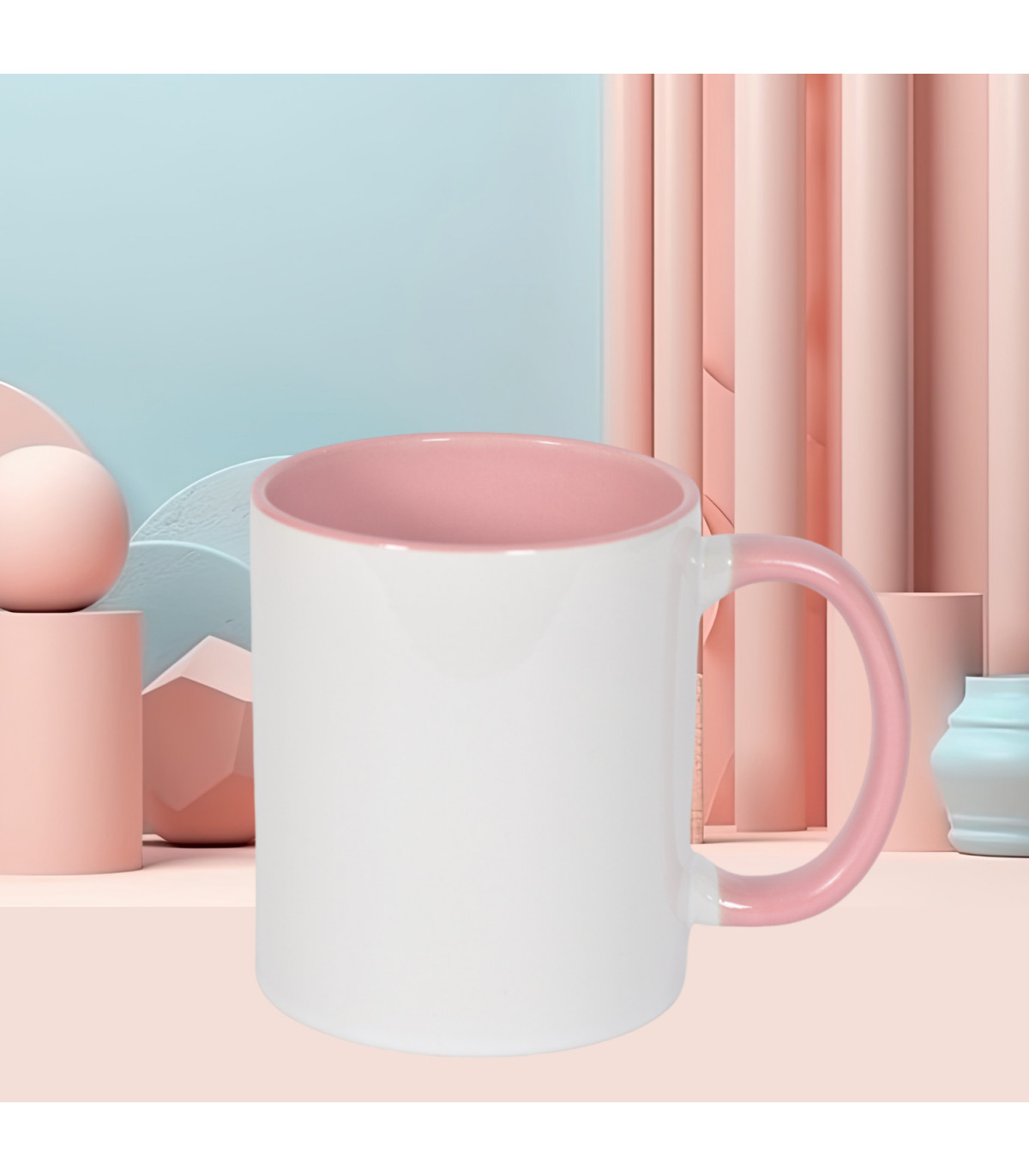 Mug de couleur rose à personnaliser