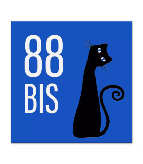 Plaque Numéro de Maison Personnalisée Chat en Plexiglas