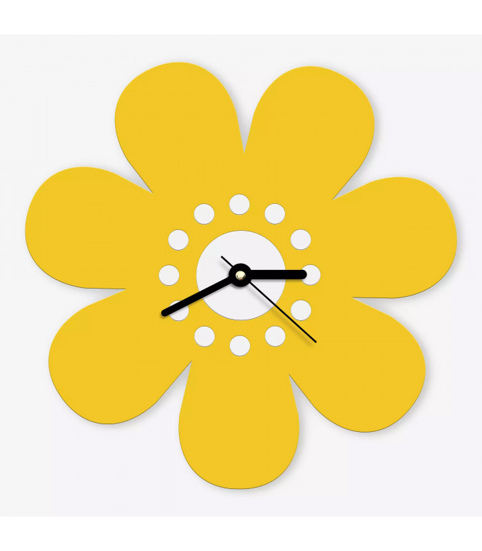 Horloge nature fleur jaune