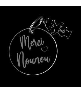 porte clé merci nounou personnalise