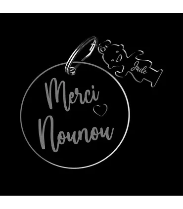 porte clé merci nounou personnalise