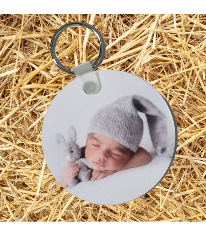 Porte clé naissance avec photo personnalisé