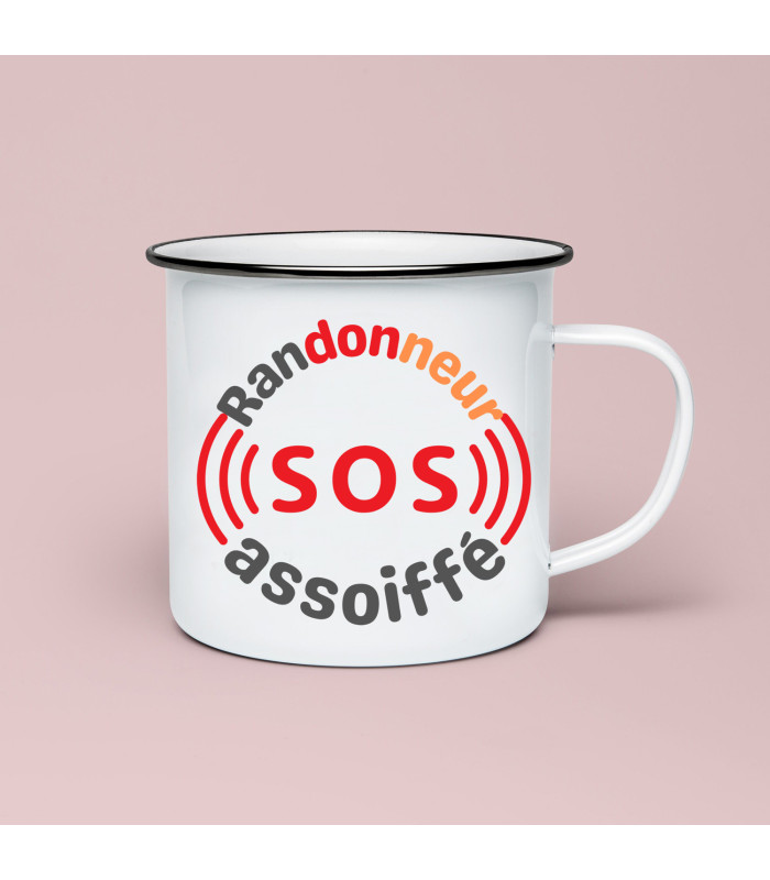 Mug Émaillé Randonnée SOS Personnalisable