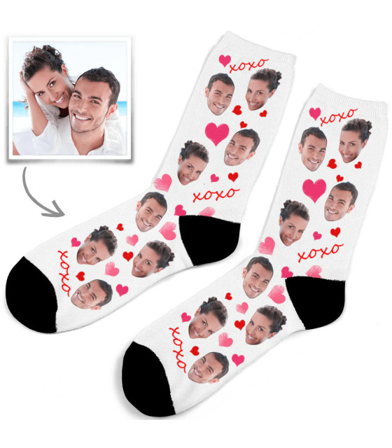 Chaussettes Personnalisées Avec Photo - Cadeau Unique Anniversaire, Noël | Taille Unique 36-44, Impression Haute Définition