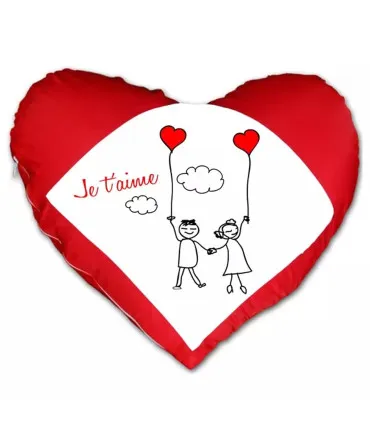 coussin coeur saint valentin