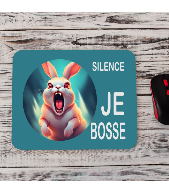 Tapis de Souris Lapin Rigolo Design | Accessoire Bureau Humoristique