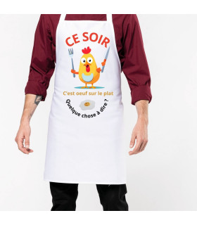 tablier de cuisine oeuf sur le plat