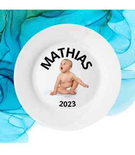 assiette bapteme personnalisée