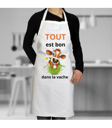 tablier de cuisine vache