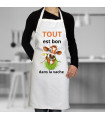 Tablier de Cuisine Humour "Dans la Vache, tout est bon" - Cadeau Personnalisé