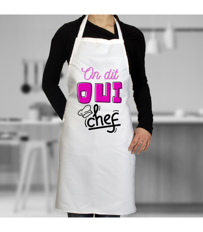 Tablier de Cuisine Personnalisé "Oui Chef"
