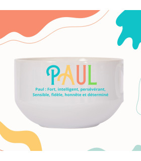 Grand Bol Paul Personnalisé Céramique – Cadeau Anniversaire