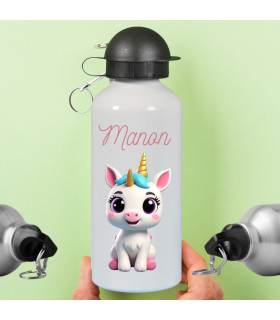 gourde personnalisée enfant motif licorne
