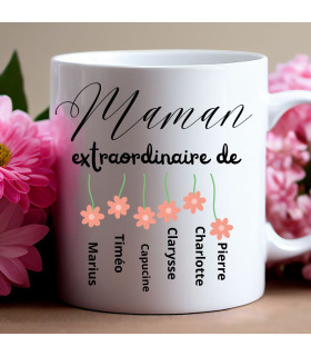 mug maman extraordinaire enfants
