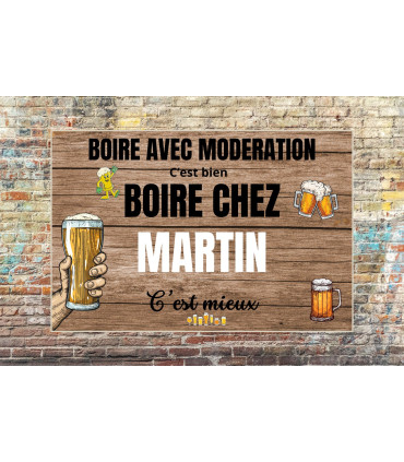 Plaque originale boire chez un ami