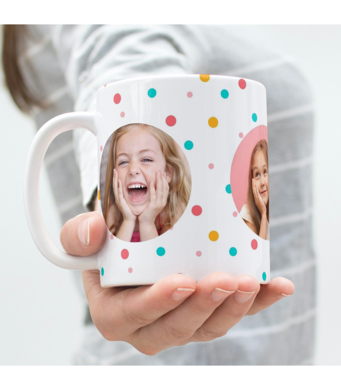 Mug bulles personnalisé avec 3 photos