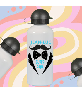 Gourde Aluminium Personnalisée "Super Papa" (600 ml)