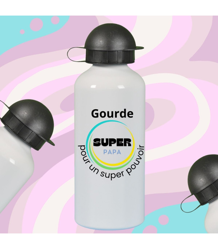 Gourde super papa super pouvoir personnalisée