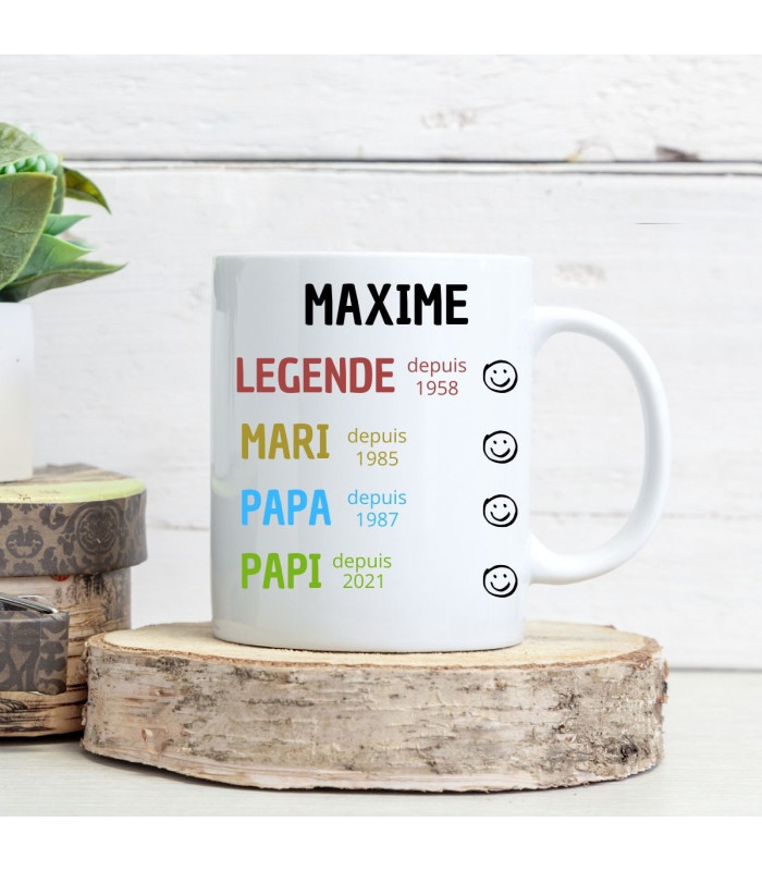 Mug personnalisé papi la légende