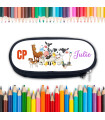 Trousse scolaire enfant animaux personnalisée