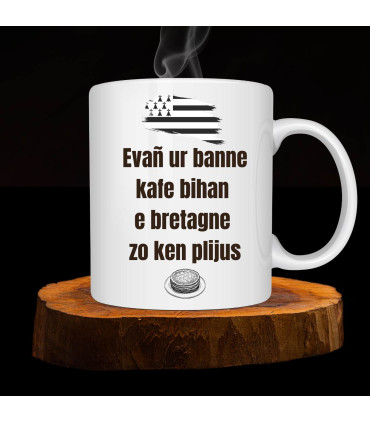 mug avec texte breton boire un petit café