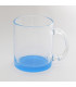 mug transparent fond bleu