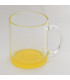 mug transparent fond jaune