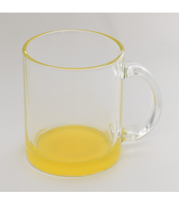 mug transparent fond jaune