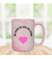 Maxi mug rose personnalisé effet peinture