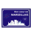 Plaque personnalisée mon coeur est marseillais