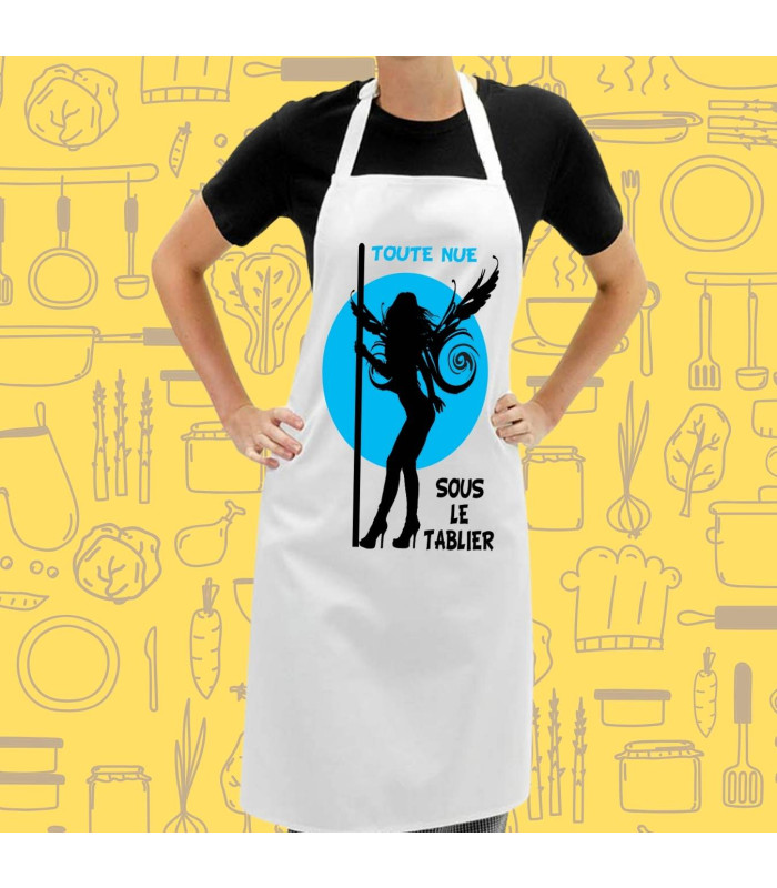 Tablier de cuisine érotique nue sous tablier