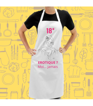 Tablier de cuisine érotique moi jamais