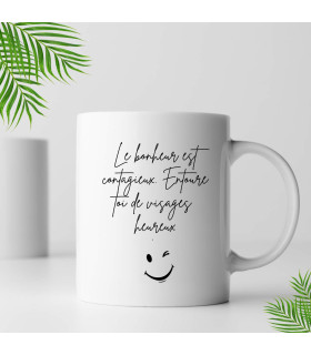 mug citation le bonheur est contagieux