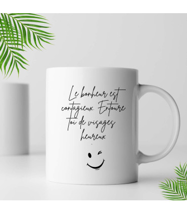 mug citation le bonheur est contagieux