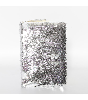 carnet paillettes couleur argent