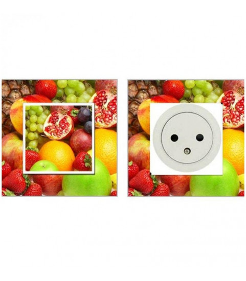 Sticker pour interrupteur avec décor fruits