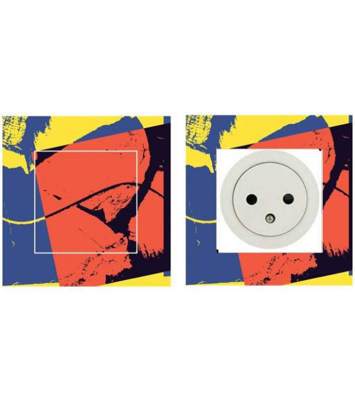 Sticker Déco Coloré pour Interrupteur et Prise de Courant (Vinyle Laminé - Sur Mesure)