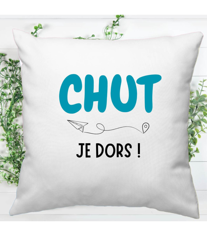 Housse de coussin chut je dors