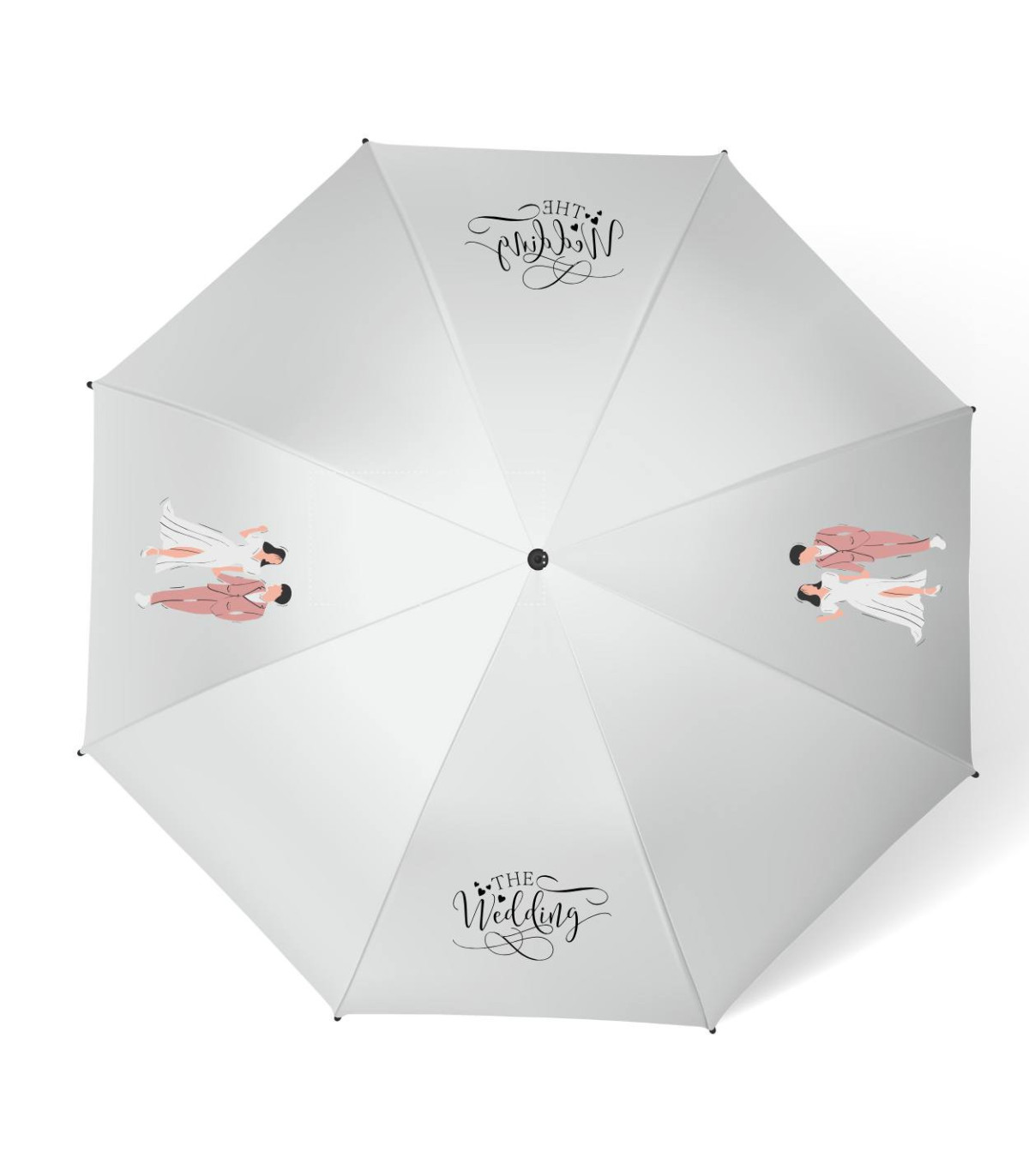 Décoration Mariage Pluie Soleil Hestya Parapluie Mariage Blanc Mr&Mrs - Set Élégant Avec Éventail Parasol Blanc