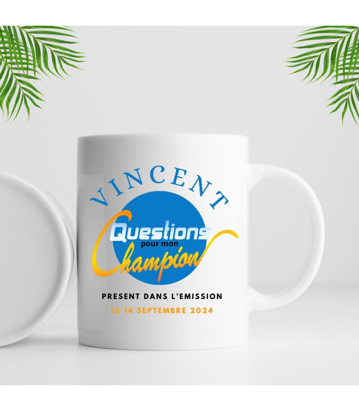 Mug personnalisé Questions pour mon champion