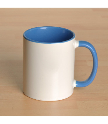 Mug personnalisé avec photo contour bleu