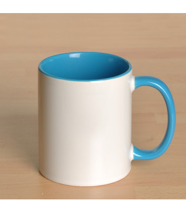 Mug personnalisé avec photo contour bleu ciel