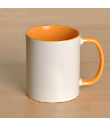 Mug personnalisé avec photo contour jaune