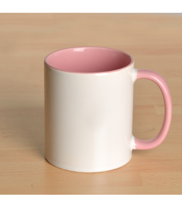 Mug personnalisé avec photo contour rose