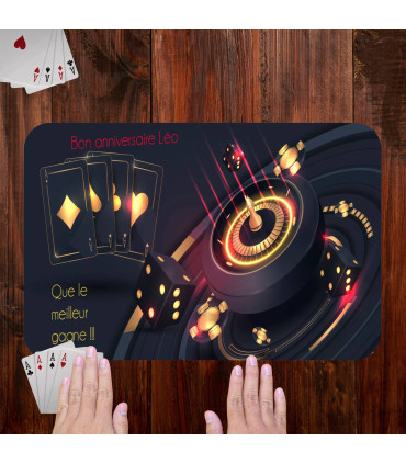 tapis jeu de poker personnalise