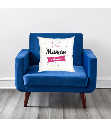 coussin décoration maman je t'aime